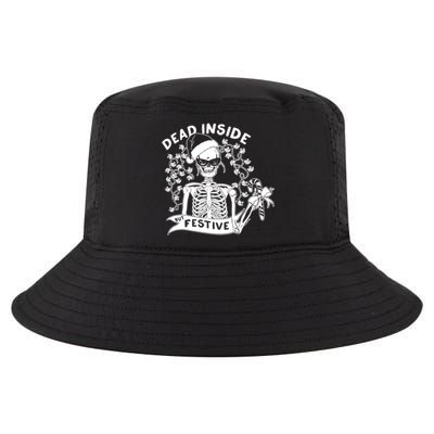 Dead Inside But Festive Funny Skeleton Christmas Graphic Cool Gift Cool Comfort Performance Bucket Hat