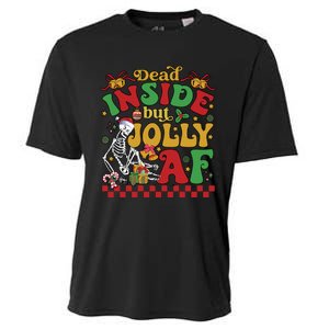 Dead Inside But Jolly Af Funny Christmas Gift Cooling Performance Crew T-Shirt