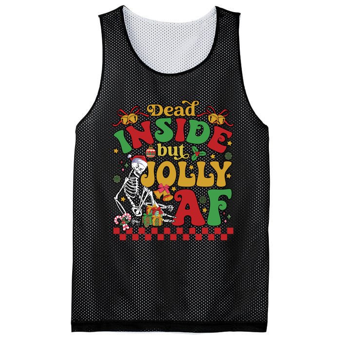 Dead Inside But Jolly Af Funny Christmas Gift Mesh Reversible Basketball Jersey Tank