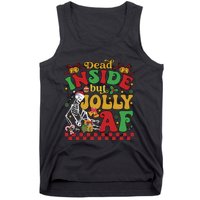 Dead Inside But Jolly Af Funny Christmas Gift Tank Top