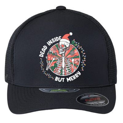 Dead Inside But Merry Gift Flexfit Unipanel Trucker Cap