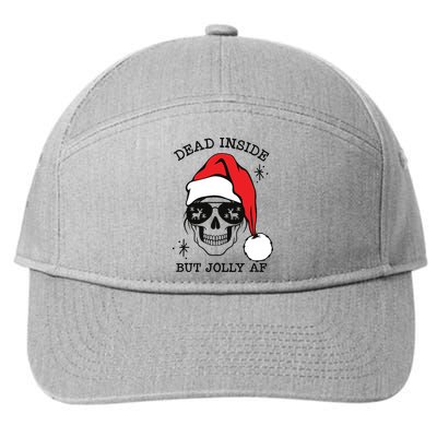 Dead Inside But Jolly Af Funny Christmas 7-Panel Snapback Hat