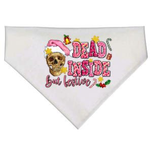 Dead Inside But Festive Skeleton Santa Christmas Pajamas Gift USA-Made Doggie Bandana