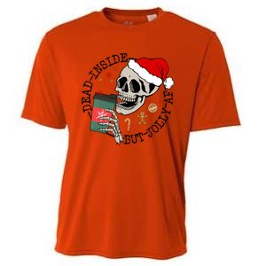 Dead Inside But Jolly Af Funny Skeleton Ing Coffee Xmas Cool Gift Cooling Performance Crew T-Shirt