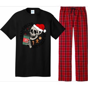 Dead Inside But Jolly Af Funny Skeleton Ing Coffee Xmas Cool Gift Pajama Set