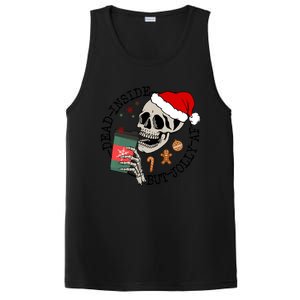 Dead Inside But Jolly Af Funny Skeleton Ing Coffee Xmas Cool Gift PosiCharge Competitor Tank