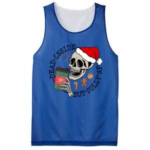 Dead Inside But Jolly Af Funny Skeleton Ing Coffee Xmas Cool Gift Mesh Reversible Basketball Jersey Tank