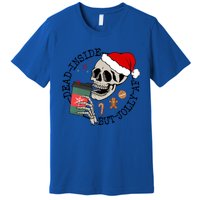 Dead Inside But Jolly Af Funny Skeleton Ing Coffee Xmas Cool Gift Premium T-Shirt