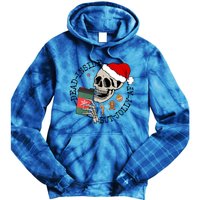 Dead Inside But Jolly Af Funny Skeleton Ing Coffee Xmas Cool Gift Tie Dye Hoodie