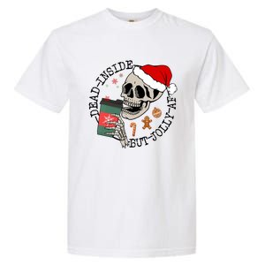 Dead Inside But Jolly Af Funny Skeleton Ing Coffee Xmas Cool Gift Garment-Dyed Heavyweight T-Shirt