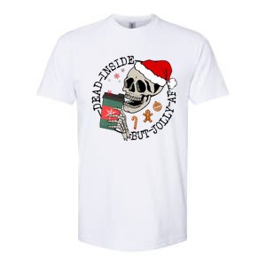 Dead Inside But Jolly Af Funny Skeleton Ing Coffee Xmas Cool Gift Softstyle CVC T-Shirt