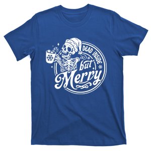 Dead Inside But Merry Retro Coffee Latte Christmas Skeleton Meaningful Gift T-Shirt