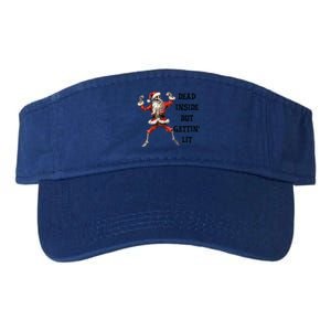 Dead Inside But Gettin Lit Funny Santa Skeleton Gift Valucap Bio-Washed Visor