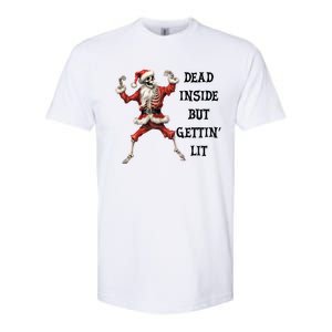 Dead Inside But Gettin Lit Funny Santa Skeleton Gift Softstyle CVC T-Shirt