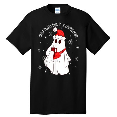 Dead Inside But Its Christmas Funny Ghost Retro Boo Jee Tall T-Shirt