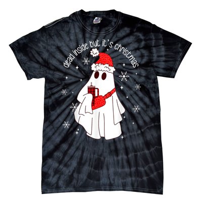 Dead Inside But Its Christmas Funny Ghost Retro Boo Jee Tie-Dye T-Shirt