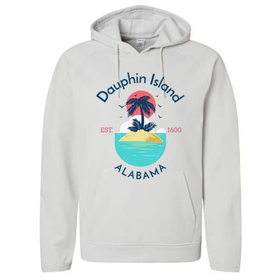 Dauphin Island Beach Alabama Performance Fleece Hoodie