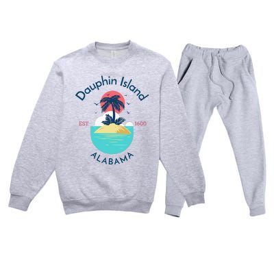 Dauphin Island Beach Alabama Premium Crewneck Sweatsuit Set