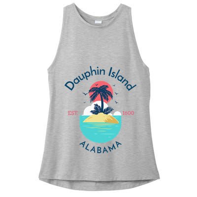 Dauphin Island Beach Alabama Ladies PosiCharge Tri-Blend Wicking Tank