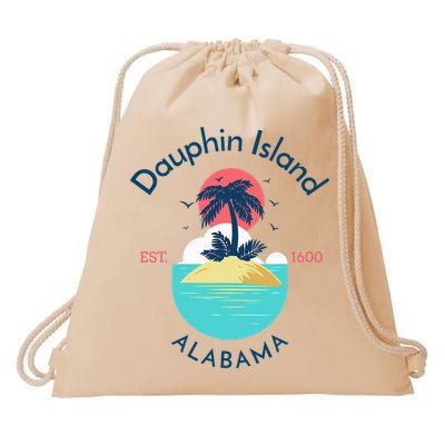 Dauphin Island Beach Alabama Drawstring Bag