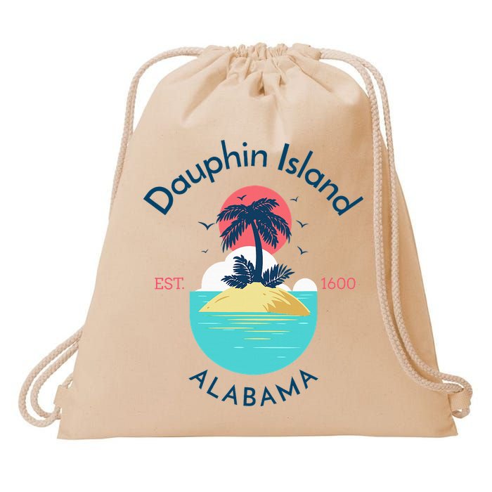 Dauphin Island Beach Alabama Drawstring Bag