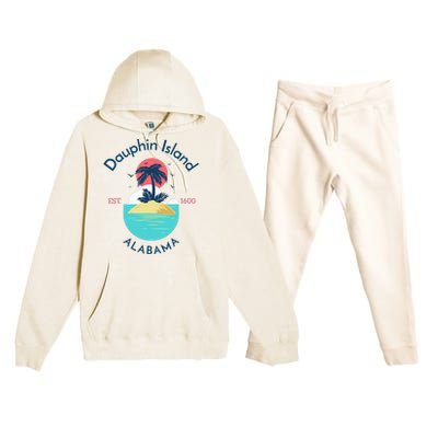 Dauphin Island Beach Alabama Premium Hooded Sweatsuit Set