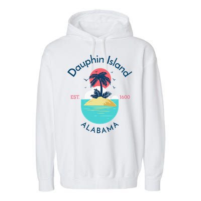 Dauphin Island Beach Alabama Garment-Dyed Fleece Hoodie