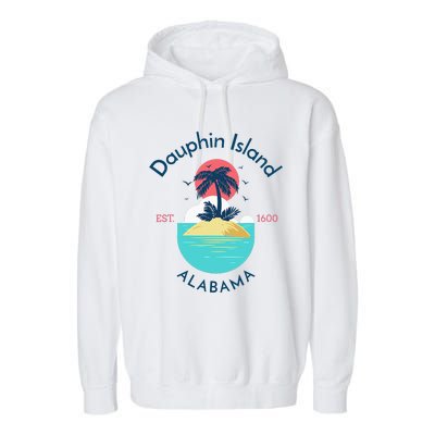 Dauphin Island Beach Alabama Garment-Dyed Fleece Hoodie