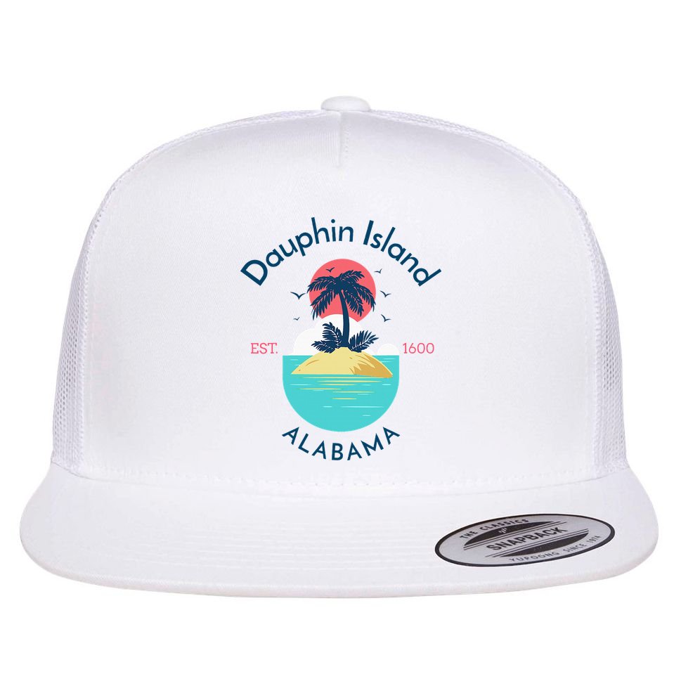 Dauphin Island Beach Alabama Flat Bill Trucker Hat