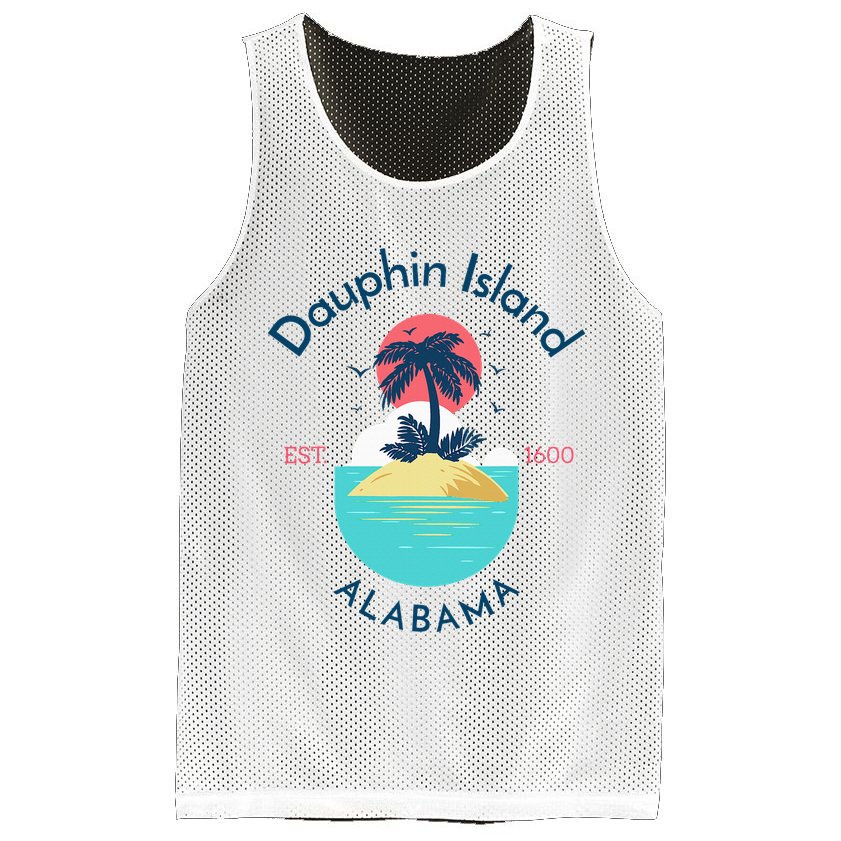 Dauphin Island Beach Alabama Mesh Reversible Basketball Jersey Tank