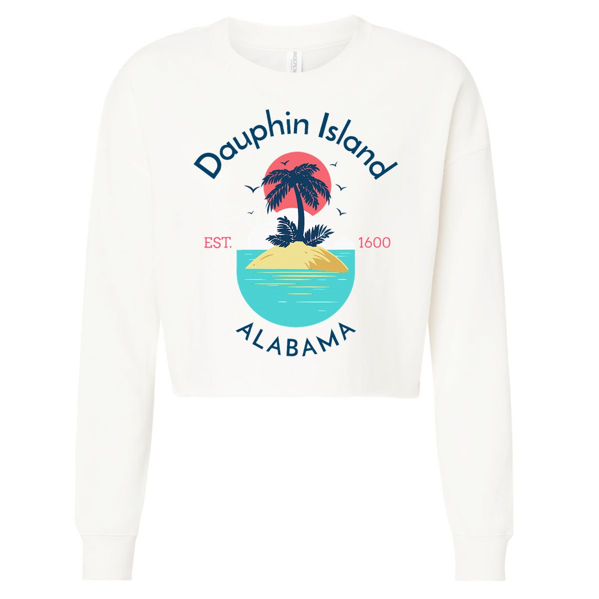 Dauphin Island Beach Alabama Cropped Pullover Crew
