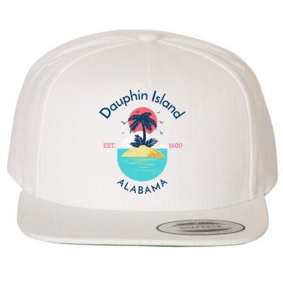 Dauphin Island Beach Alabama Wool Snapback Cap
