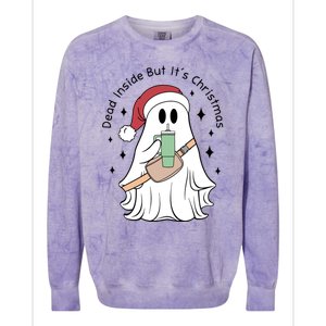 Dead Inside But Its Christmas Boujee Ghost Stanley Tumbler Cute Gift Colorblast Crewneck Sweatshirt