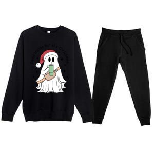 Dead Inside But Its Christmas Boujee Ghost Stanley Tumbler Cute Gift Premium Crewneck Sweatsuit Set