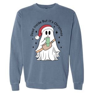 Dead Inside But Its Christmas Boujee Ghost Stanley Tumbler Cute Gift Garment-Dyed Sweatshirt