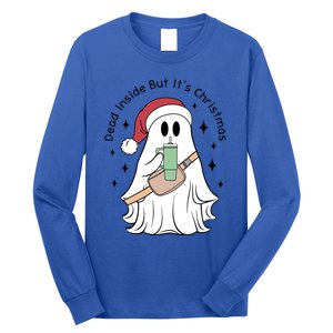 Dead Inside But Its Christmas Boujee Ghost Stanley Tumbler Cute Gift Long Sleeve Shirt