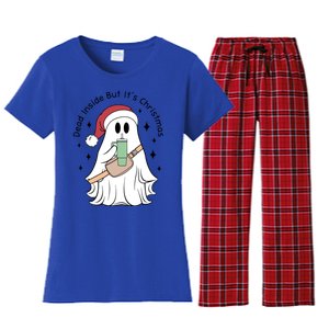 Dead Inside But Its Christmas Boujee Ghost Stanley Tumbler Cute Gift Women's Flannel Pajama Set