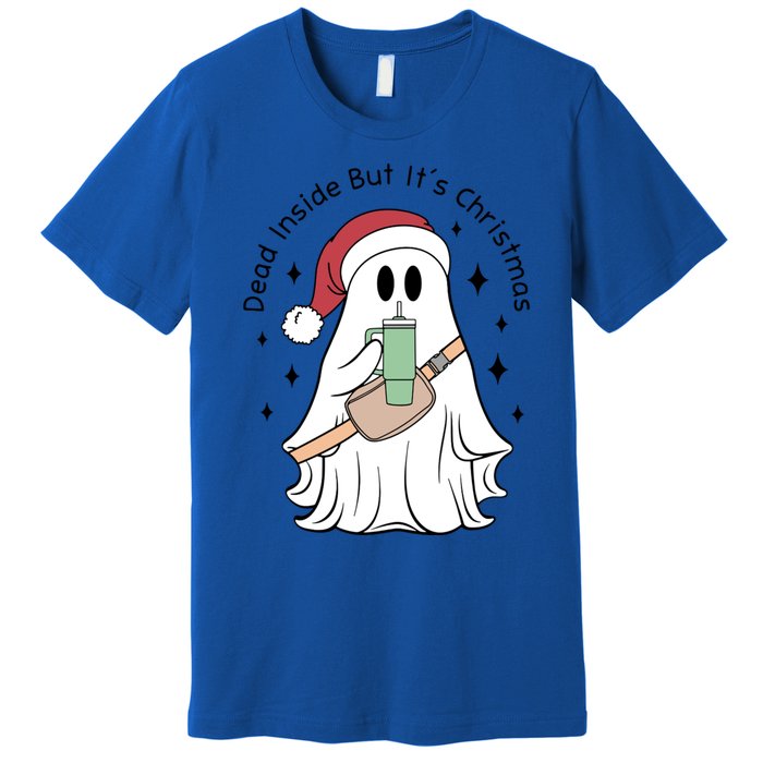 Dead Inside But Its Christmas Boujee Ghost Stanley Tumbler Cute Gift Premium T-Shirt