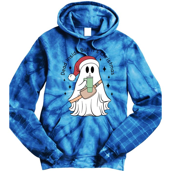 Dead Inside But Its Christmas Boujee Ghost Stanley Tumbler Cute Gift Tie Dye Hoodie