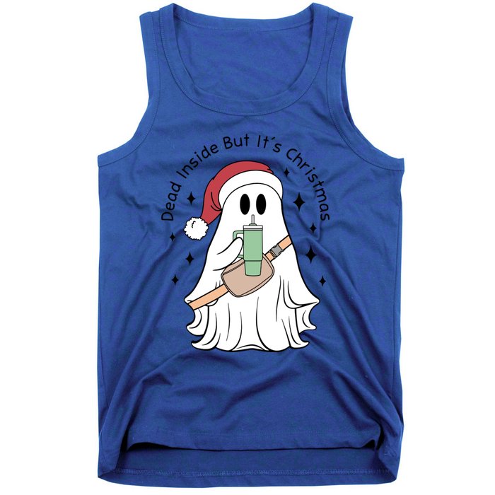 Dead Inside But Its Christmas Boujee Ghost Stanley Tumbler Cute Gift Tank Top