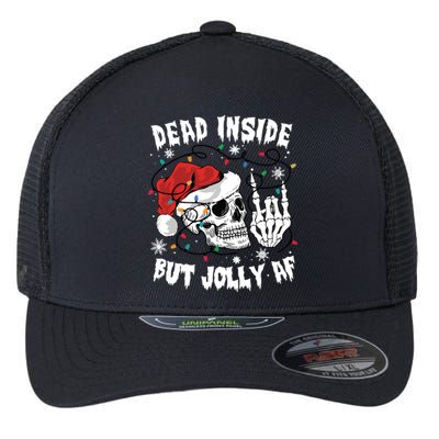 Dead Inside But Jolly Af Funny Christmas Flexfit Unipanel Trucker Cap