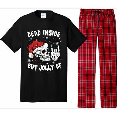 Dead Inside But Jolly Af Funny Christmas Pajama Set