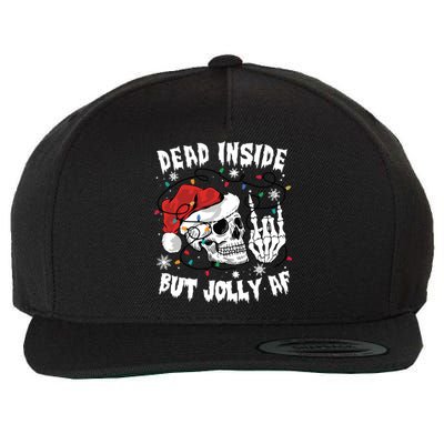 Dead Inside But Jolly Af Funny Christmas Wool Snapback Cap