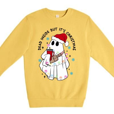 Dead Inside But ItS Christmas Cute Boo Jee Ghost Santa Xmas Gift Premium Crewneck Sweatshirt