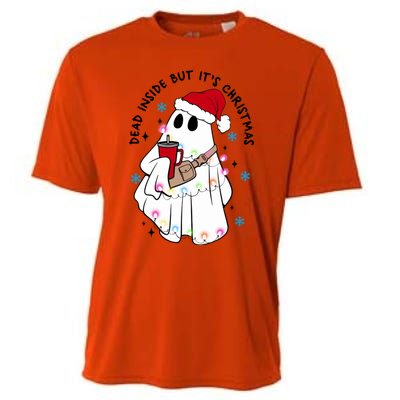 Dead Inside But ItS Christmas Cute Boo Jee Ghost Santa Xmas Gift Cooling Performance Crew T-Shirt