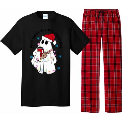 Dead Inside But ItS Christmas Cute Boo Jee Ghost Santa Xmas Gift Pajama Set