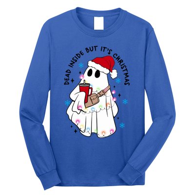 Dead Inside But ItS Christmas Cute Boo Jee Ghost Santa Xmas Gift Long Sleeve Shirt