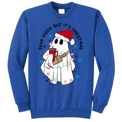 Dead Inside But ItS Christmas Cute Boo Jee Ghost Santa Xmas Gift Sweatshirt