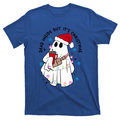 Dead Inside But ItS Christmas Cute Boo Jee Ghost Santa Xmas Gift T-Shirt