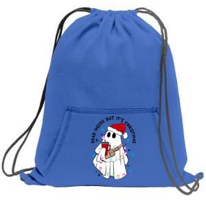 Dead Inside But ItS Christmas Cute Boo Jee Ghost Santa Xmas Gift Sweatshirt Cinch Pack Bag